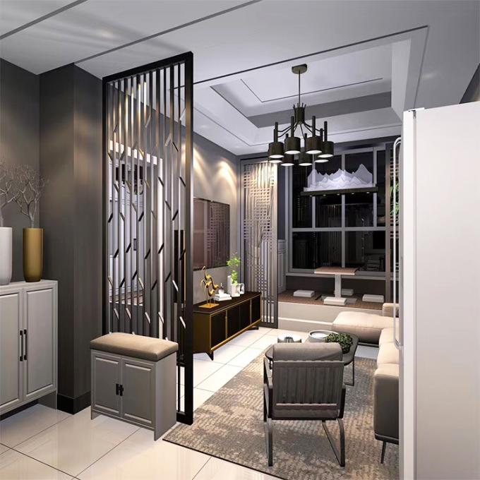 Corte con láser de estilo americano de oro de acero inoxidable pantalla de la sala de separación para el hogar Hotel restaurante 2