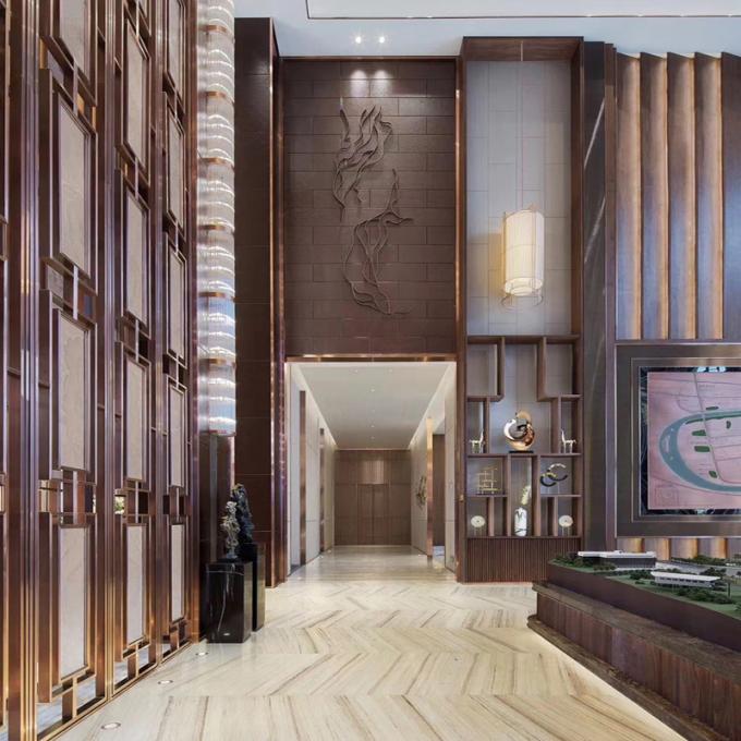 Corte con láser de estilo americano de oro de acero inoxidable pantalla de la sala de separación para el hogar Hotel restaurante 3