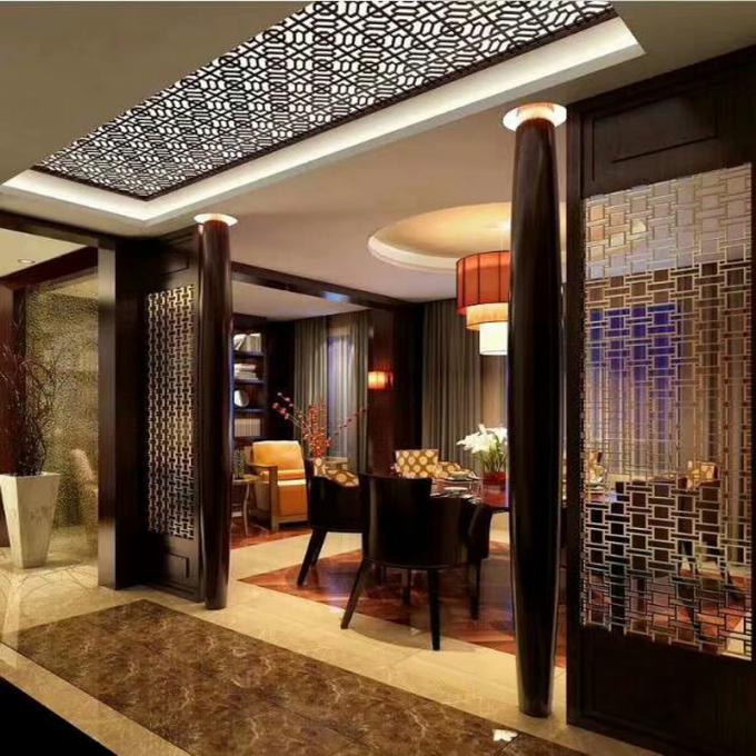 Corte con láser de estilo americano de oro de acero inoxidable pantalla de la sala de separación para el hogar Hotel restaurante 6