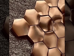 304 hexágono cuadrado rosa oro cepillado línea de pelo mosaico de acero inoxidable para decoración