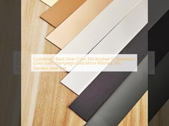 Color negro plateado personalizado 304 Brushed SS Baseboard Color Oro Champagne Oro espejo pulido 316L Acero inoxidable