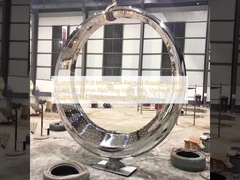 Luna llena personalizada 304 Pintura de revestimiento en polvo Escultura 3D Espejo pulido Islam 316L Fabricantes de esculturas de acero inoxidable para exteriores