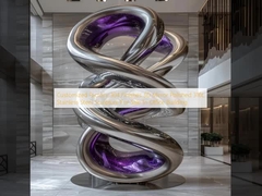 Fabrica a medida 304 acabados espejo 3D pulido 316L escultura de acero inoxidable para la venta en el edificio de oficinas