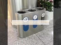 Contenedor de clasificación de acero inoxidable OEM y lata de basura productos de acero inoxidable personalizados para exteriores
