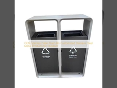 Contenedor de basura de acero inoxidable OEM Productos metálicos de acero inoxidable personalizados para exteriores