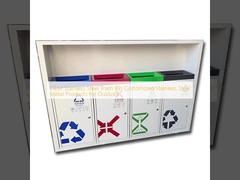 Contenedor de basura de acero inoxidable OEM Productos metálicos de acero inoxidable personalizados para exteriores