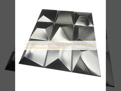 Decoración de restaurante, bar, hotel y sala de estar con pared de espejo estereoscópico 3D y mosaico metálico