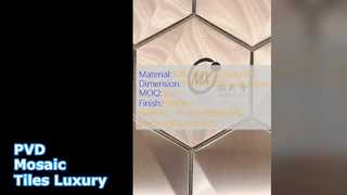 Azulejos de mosaico de PVD negro dorado rosa dorado