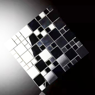 mosaico de acero inoxidable Backsplash del metal de la teja de mosaico del negro del cuadrado de los 30x30cm