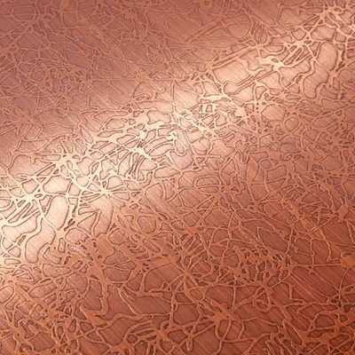 Hoja de acero inoxidable grabada al agua fuerte ácida del color de cobre de la antigüedad SUS304