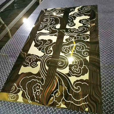 El color de acero inoxidable de Aisi de la hoja de PVD que grababa al agua fuerte cubrió el elevador decorativo del oro