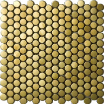 La pequeña teja de mosaico del metal de la rayita del espejo de la ronda del oro adorna la barra de hotel de la pared de la sala de estar