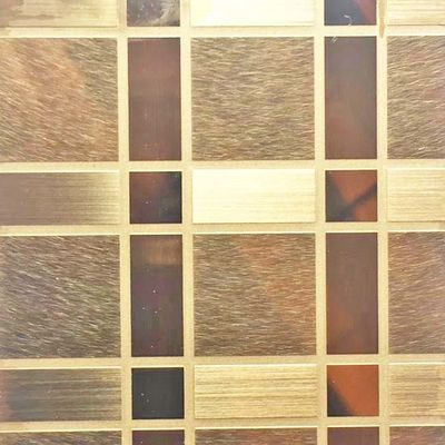 Buen precio La rayita parcial del modelo del rectángulo grabó al agua fuerte la hoja de acero inoxidable del color del espejo en línea