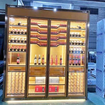 Buen precio Rose Gold Modern Restaurant Wine exhibe el gabinete TUV los 350*190cm en línea