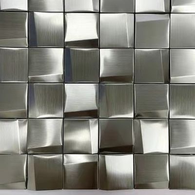 Buen precio Plata Oro de forma cuadrada con mosaico de cerámica de acero inoxidable en línea