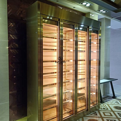 Buen precio Gabinete de vino de acero inoxidable asequible de diseño simple para uso doméstico en línea