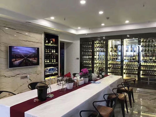 Buen precio Gabinete de cristal de acero inoxidable de lujo casero del vino del compresor del gabinete de almacenamiento del vino en línea