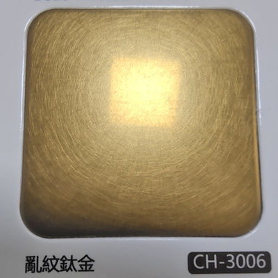 Buen precio 304 Ti-Gold Color Vibración Línea de acabado de acero inoxidable cepillado con impresión anti-dedo para la decoración de lujo en línea
