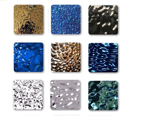Buen precio Color personalizado 304 1.0MM espesor espejo onda de agua ondulación decoración de hoteles de acero inoxidable con columna de panal de miel En línea