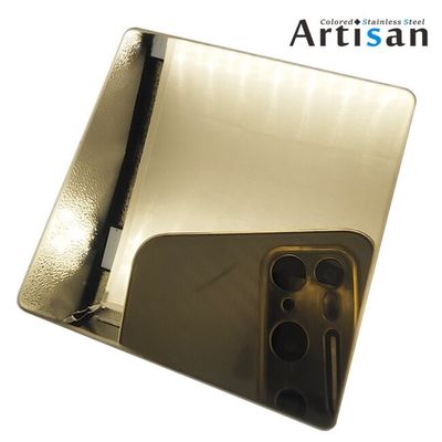 Buen precio Champaign Gold 201j1j2 Hojas de acero inoxidable de color espejo acabado Hojas de inoxidable PVD recubiertas para ascensor en línea