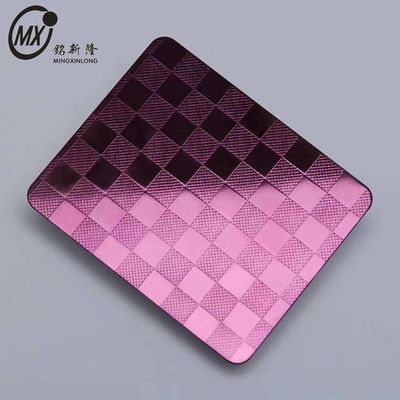 Buen precio 304 Color Violeta Púrpura Refractado Panel de chapa de acero inoxidable para el diseño interior de la pared en línea
