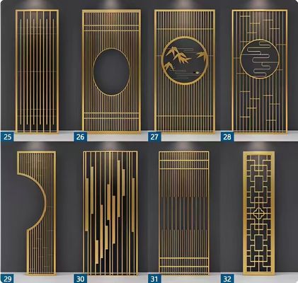Buen precio Diseño personalizado 304 de acero inoxidable de metal sala de estar de entrada del vestíbulo de pantalla de partición para la decoración en línea