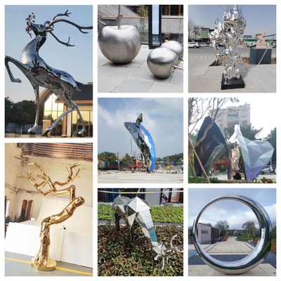 Customized 304 Powder Coating Spray Sculpt 316L Stainless Steel Sculpture Manufacturers For Urban Construction Outdoor