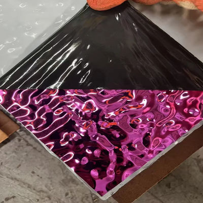 Buen precio Estilo moderno espejo en relieve de onda de agua 8k Proyecto Decoración de techo Hoja de acero inoxidable en línea