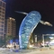 Pescados de la ballena que modelan a Art Outdoor Stainless Steel Sculptures AISI ASTM 201 con la luz