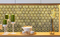 Pared hexagonal del fondo de la etiqueta engomada de la pared del cuarto de baño de la casa del ladrillo del mosaico del metal del oro