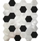La pared decorativa del mosaico del metal del hexágono teja blanco y negro de 48 X de 48M M mezclada
