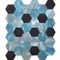 La pared decorativa del mosaico del metal del hexágono teja blanco y negro de 48 X de 48M M mezclada