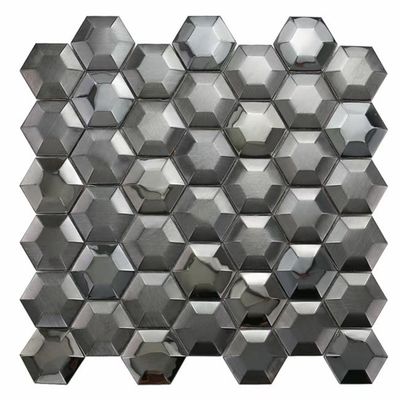 Buen precio Hexágono de acero inoxidable negro de plata AISI a prueba de herrumbre de las tejas de mosaico del oro del espejo 3D en línea