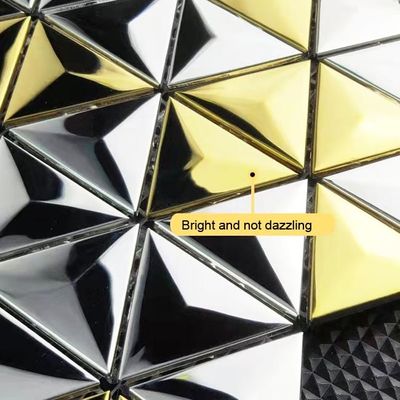 Buen precio teja de mosaico de acero inoxidable triangular del cono 3D para el oro de plata de la decoración JIS de la pared en línea