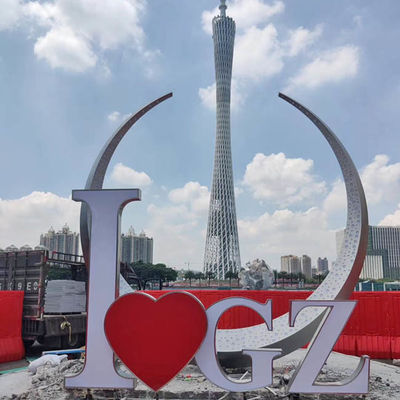 Buen precio ODM Splend 304 Esculturas decorativas de acero inoxidable al aire libre Luna llena Modelado de arte Pintura de color Esculturas 316L en línea