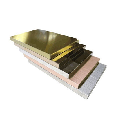 Buen precio 316L Color Oro Plata Hoja de acero inoxidable 304 Oro Rosa Bronce Espejo Panel de panal de miel de metal con impresión anti-dedo en línea
