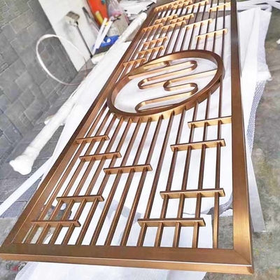 El panel de acero inoxidable vertical cepillado Rose Gold Bronze Antique Hairline negro de los tabiques de la división de la pantalla del espejo