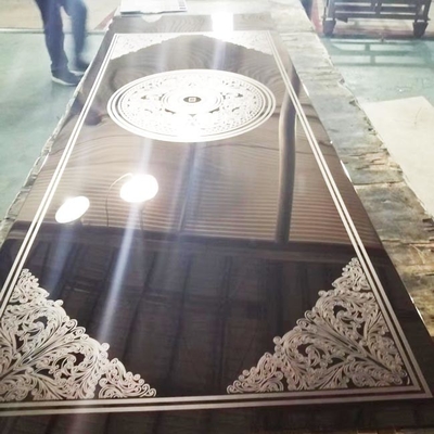 Hoja de acero inoxidable grabada al agua fuerte estilo clásico del color del negro del espejo 8K para la puerta del elevador