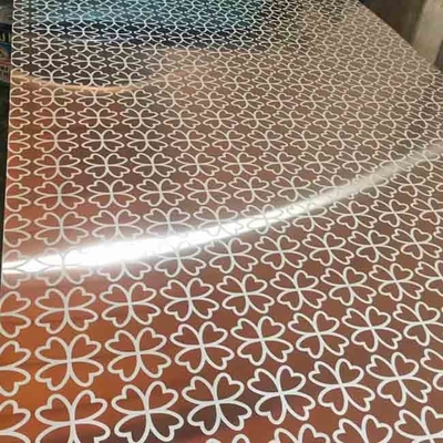 Hoja de acero inoxidable grabada al agua fuerte modelo de encargo del color del espejo 8K para la decoración