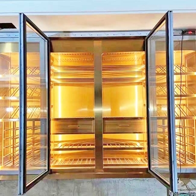 La barra plegable de lujo tiene gabinete de vino de acero fácil de mover de vidrio