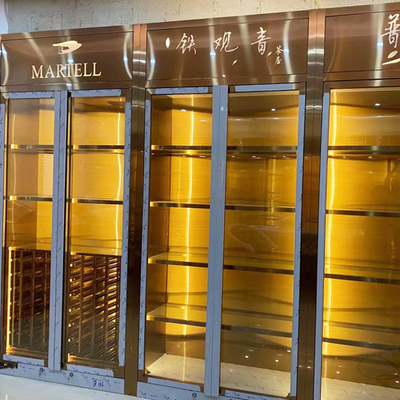 Los gabinetes modernos de lujo del vino de la puerta de cristal se dirigen
