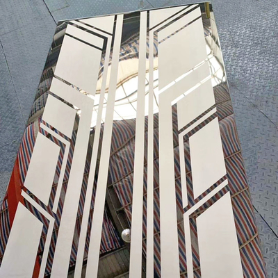 304 316L de acero inoxidable lámina de espejo 8K 10K grabado plata oro para la puerta del ascensor