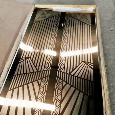 Buen precio Color espejo de plata 304 acero inoxidable panel grabado para elevación en línea