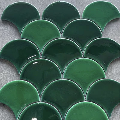 Buen precio América del Sur, azul, verde, cielo, color azul, patrones en forma de abanico, azulejo de mosaico de cerámica para decoración de paredes en línea