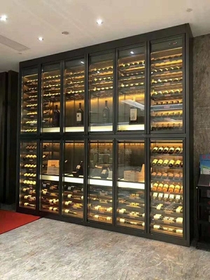 Gabinetes de vino modernos de lujo para sala de estar de vidrio negro Marca MINXINLONG