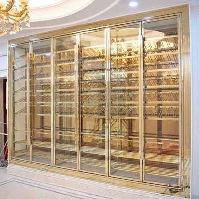 Buen precio La antigüedad de cobre de encargo cepilló la puerta de acero inoxidable de los gabinetes 4 del vino de temperatura controlada en línea