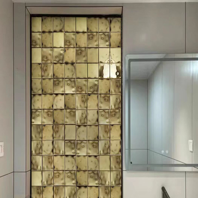 Teja de mosaico de acero inoxidable Brown del negro de Suramérica del cuadrado del agua del flujo de plata azulverde de la ondulación para la decoración de la pared
