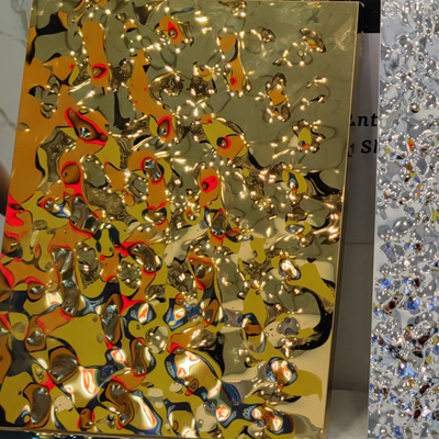 Color de espejo de oro 304 de acero inoxidable de onda de agua Panel de hoja de panal de panal de miel para decoración interior