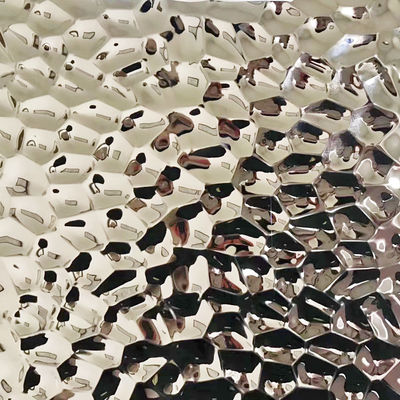 Buen precio Piedra preciosa de plata agua azul ondulada placa en relieve de acero inoxidable hoja para la decoración de paredes en línea