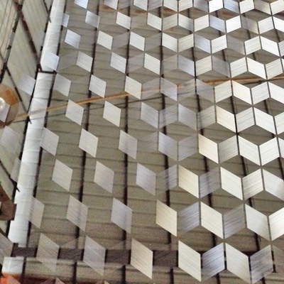 Plata grabada 8K espejo 3D de color de acero inoxidable para el gabinete de la puerta del ascensor